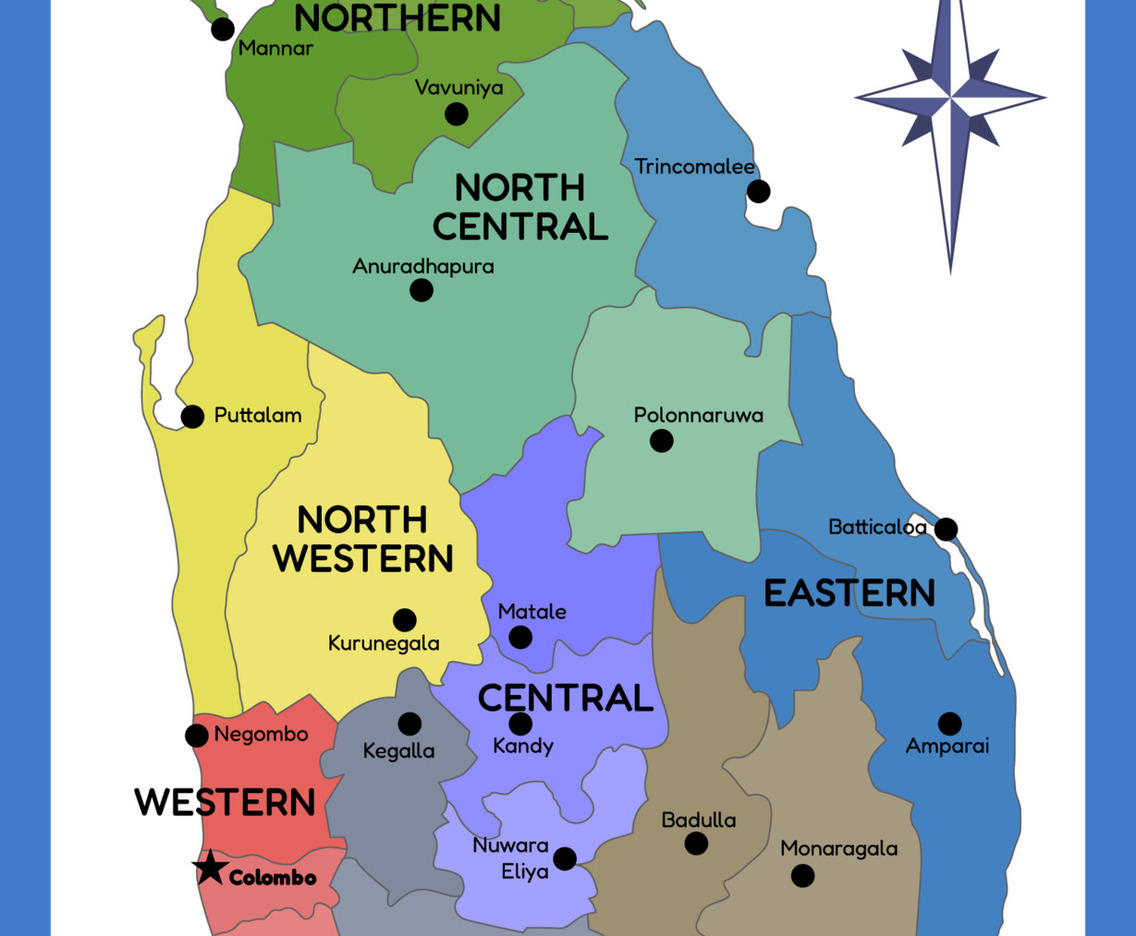 Country Map of Sri Lanka