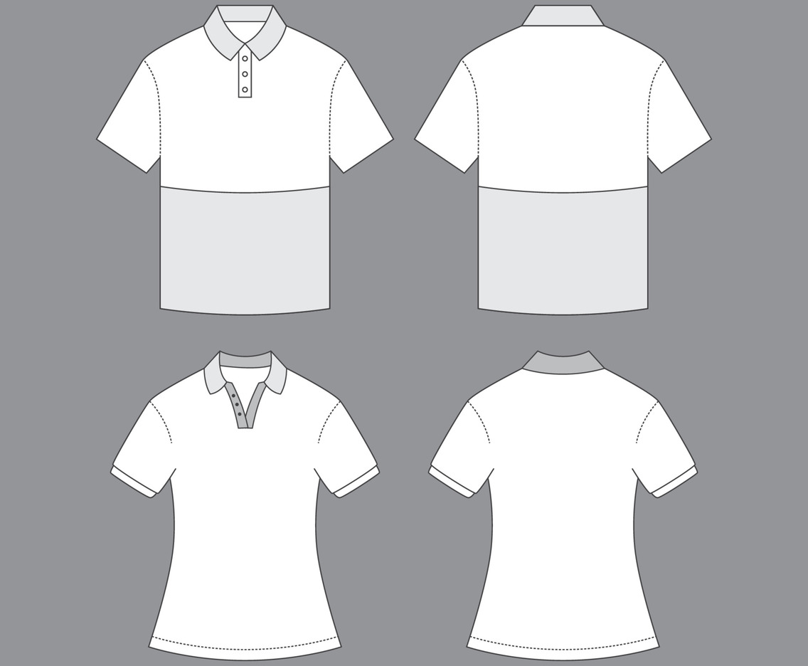 Flat Outline Polo White Shirt