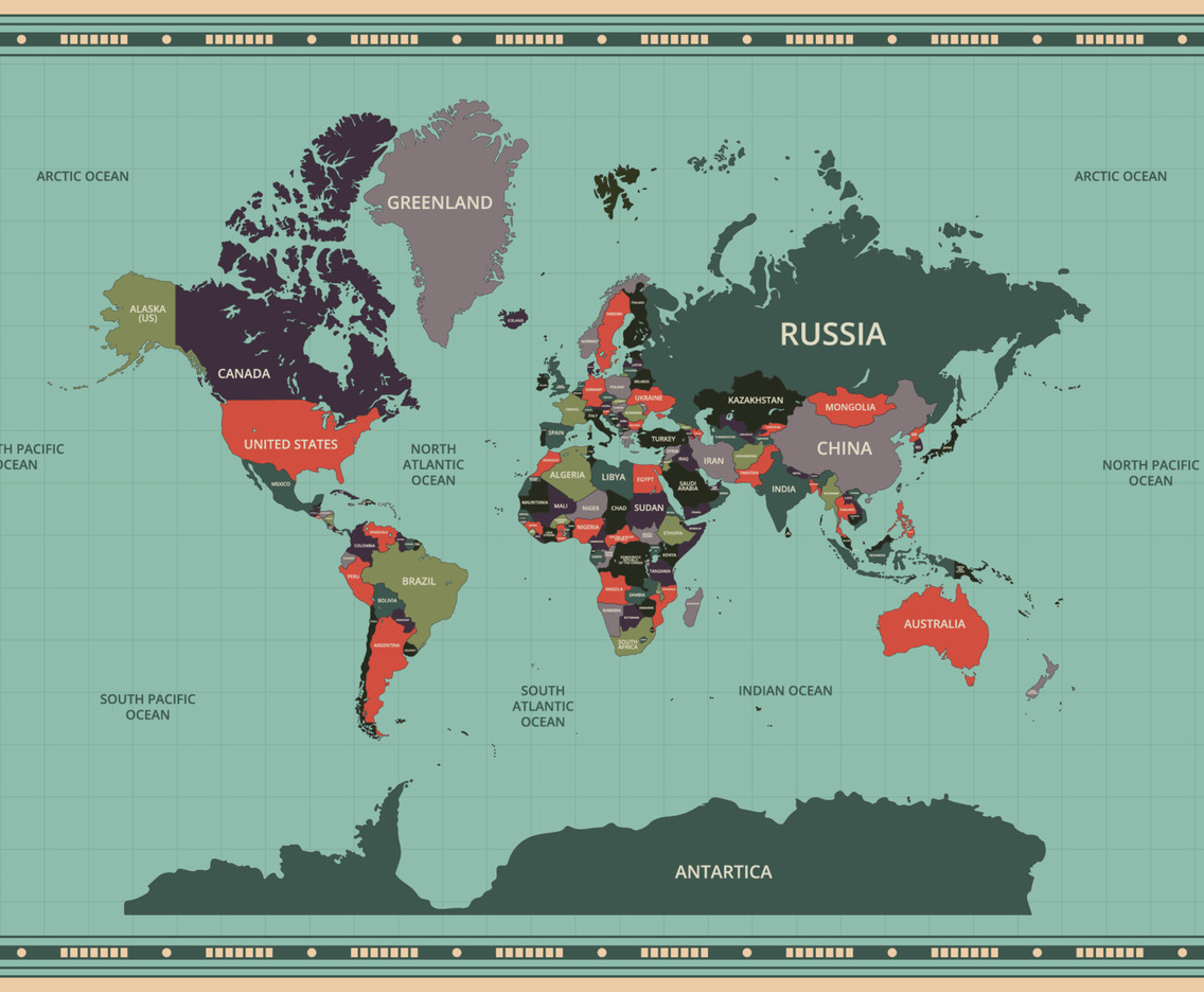 World Map with Country Name