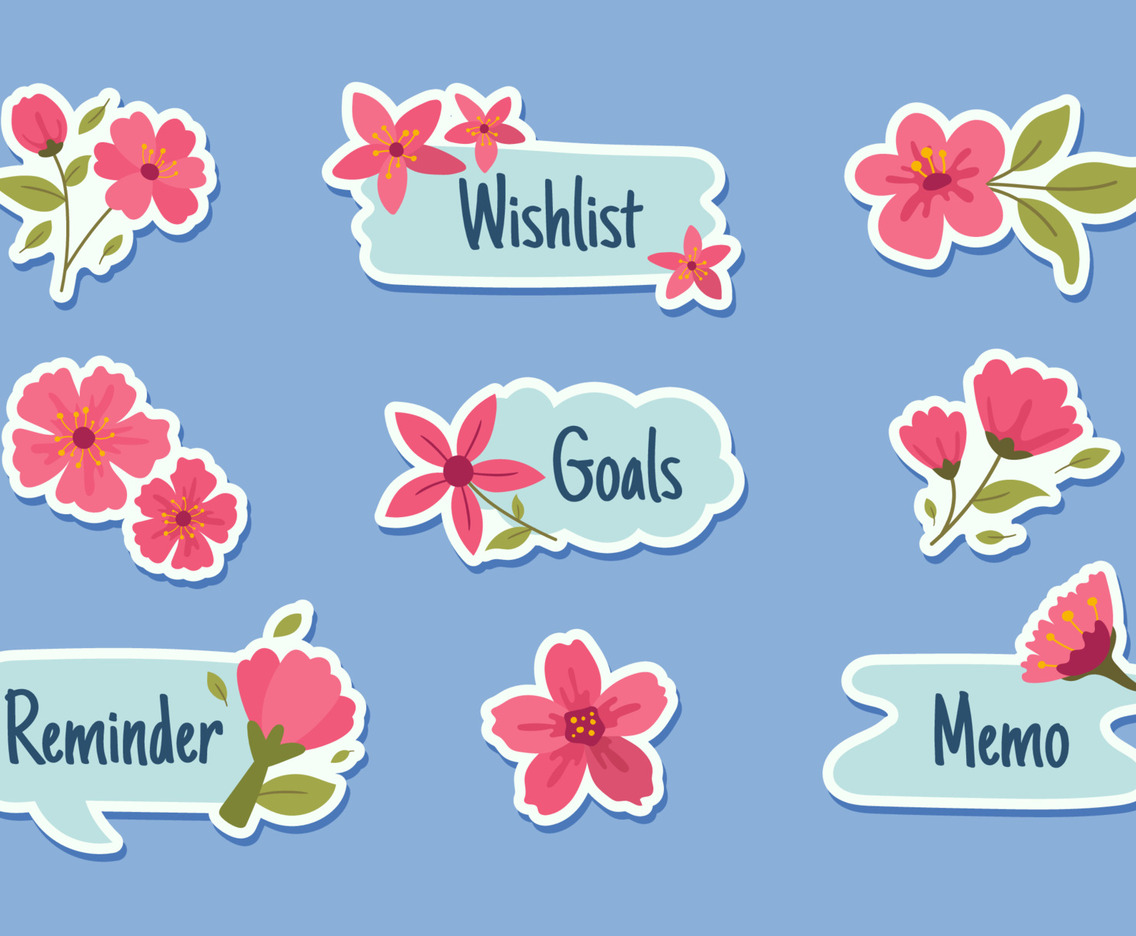 Peach Blossom Stickers for Journaling