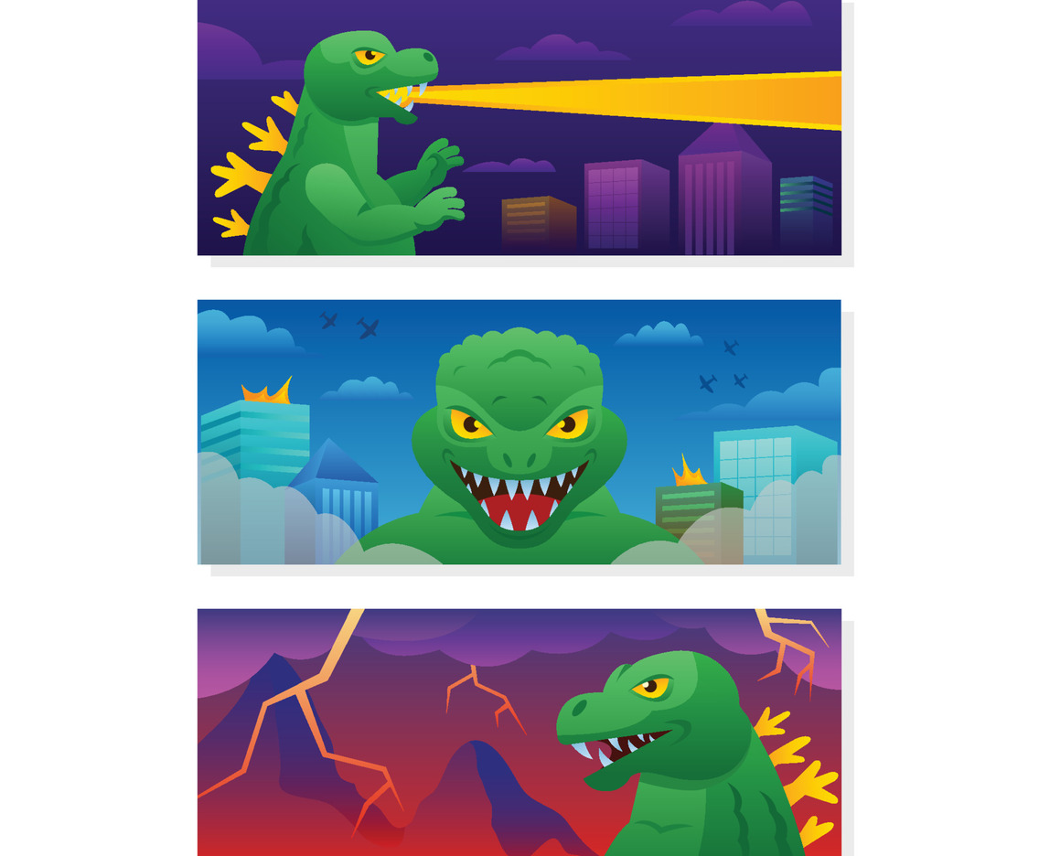 Reptilian Monster Invading The City