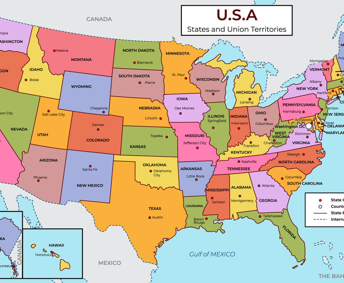 Detailed Map of USA