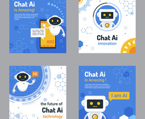 Set of Chat AI Social Media Post