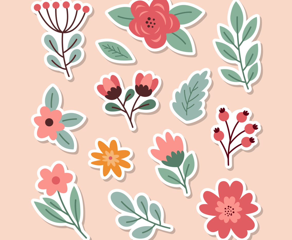 Spring Floral And Blooming Flower Sticker