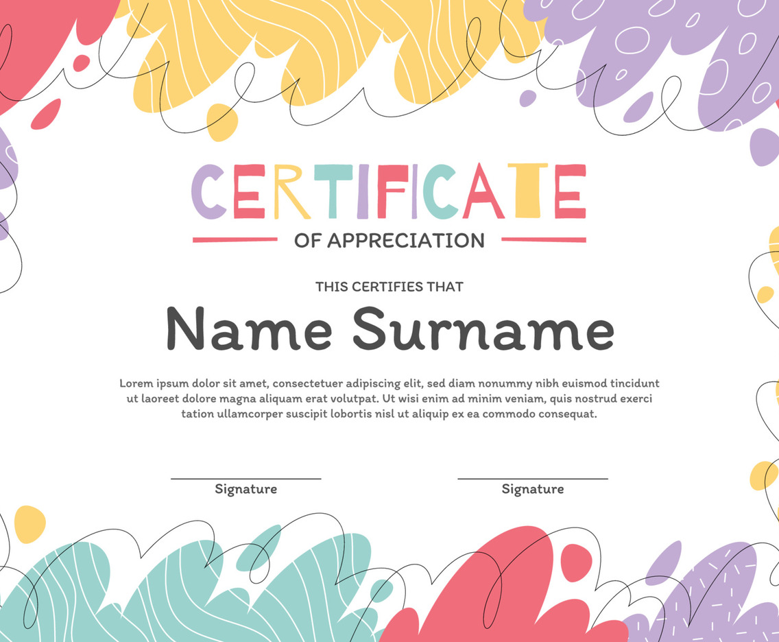 Certificate Template with a Colorful Fun Theme