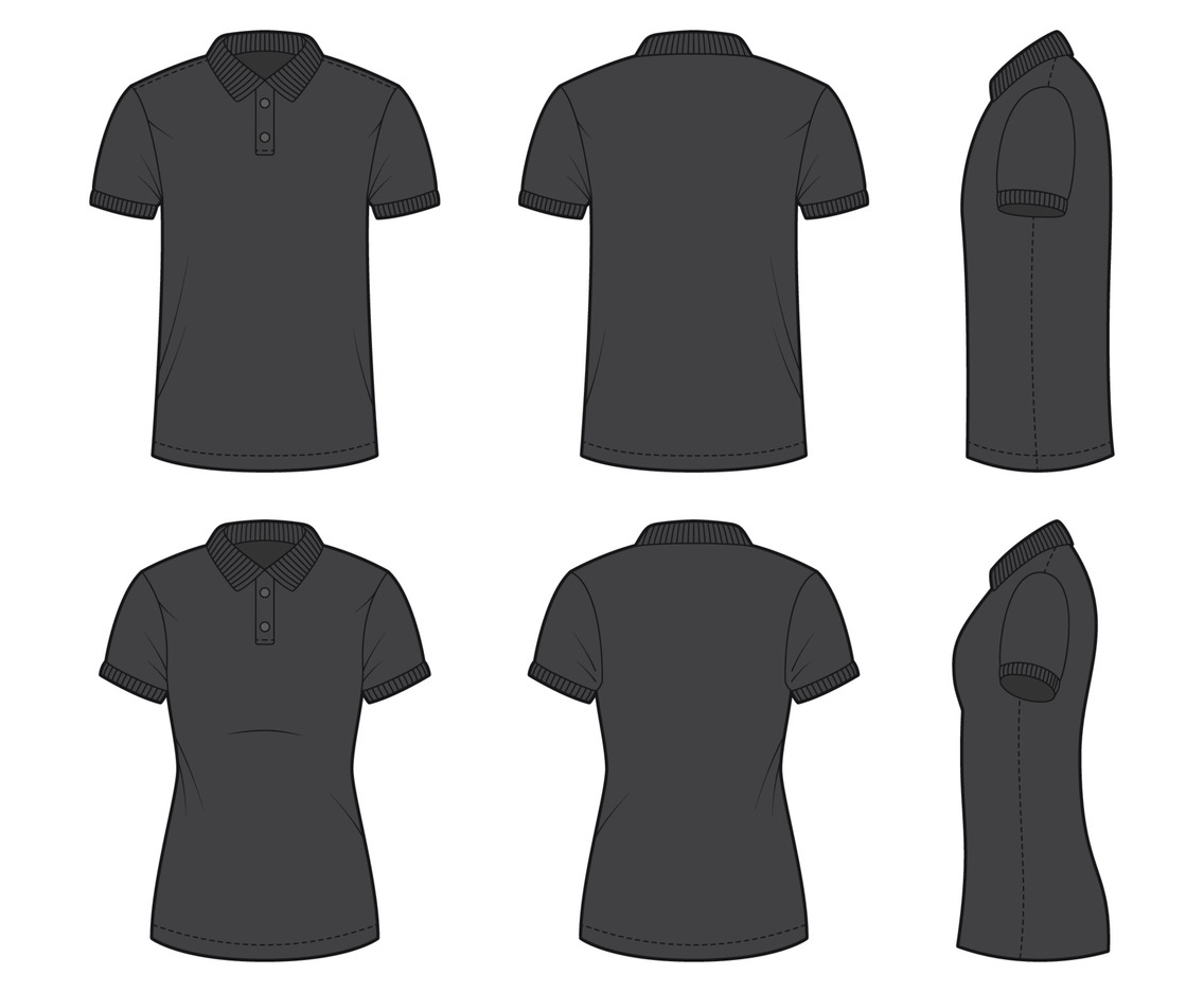 Black Polo Shirt Outline Design