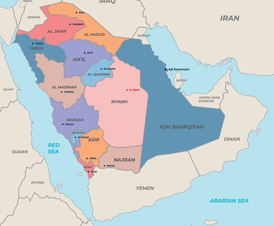 Country Map Saudi Arabia