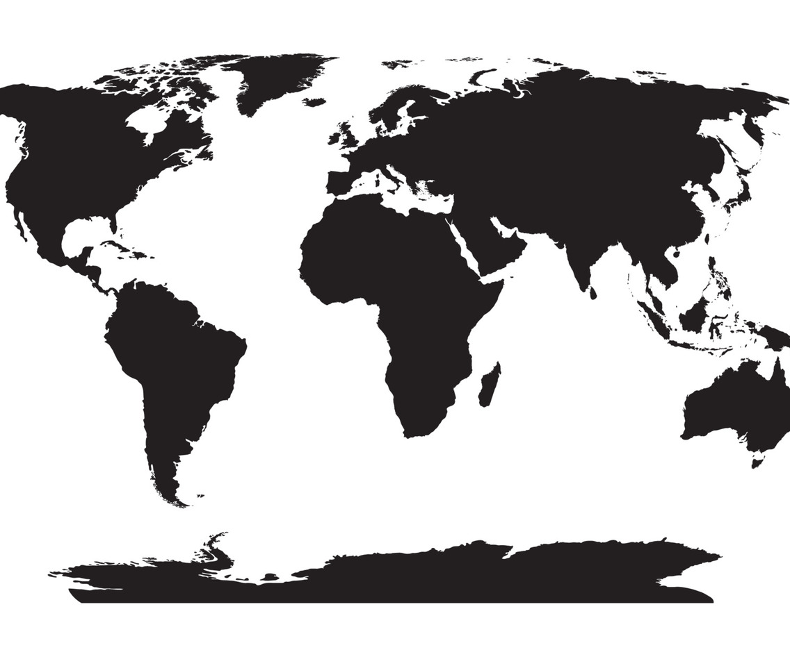 Black and White World Map