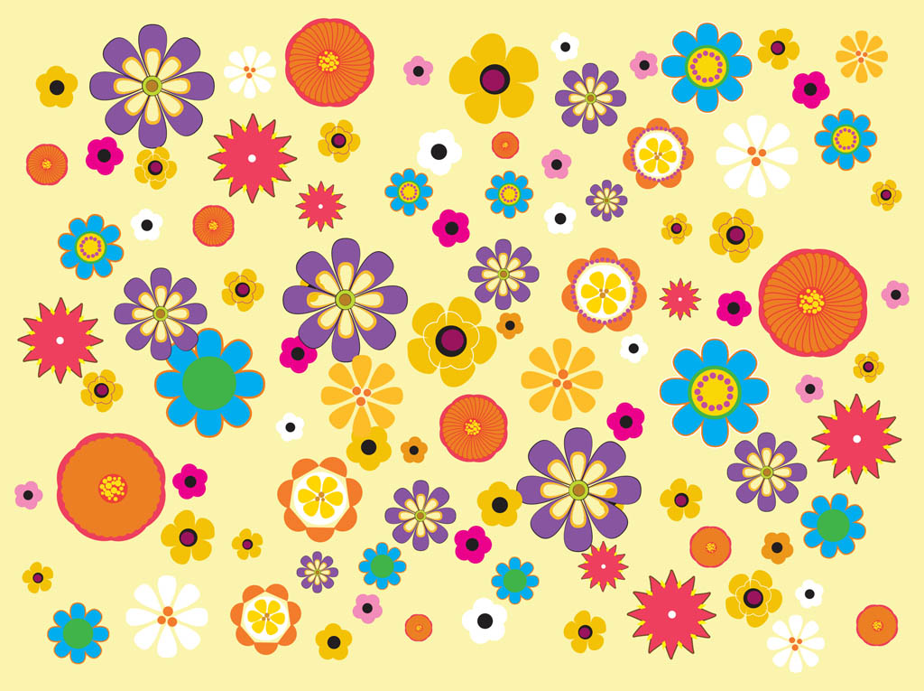 Flower Blossoms Vector Graphics