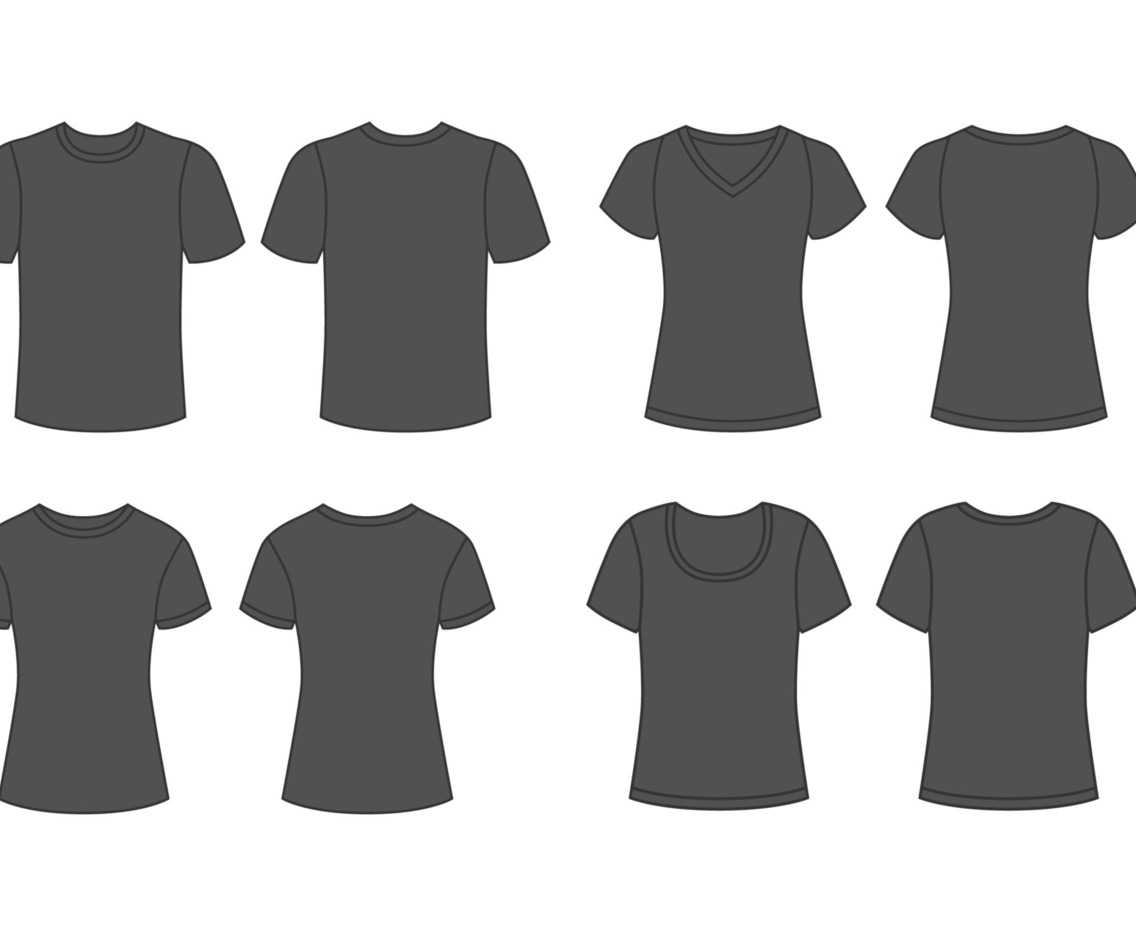 Outline T-Shirt Black Template Collection