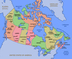 Canada Map Territory With Border