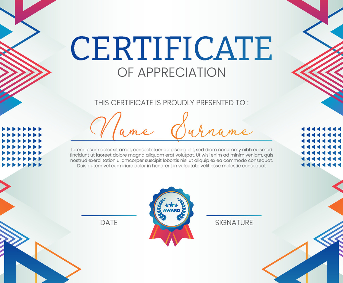 Creative Certificate of Appreciation Template Design