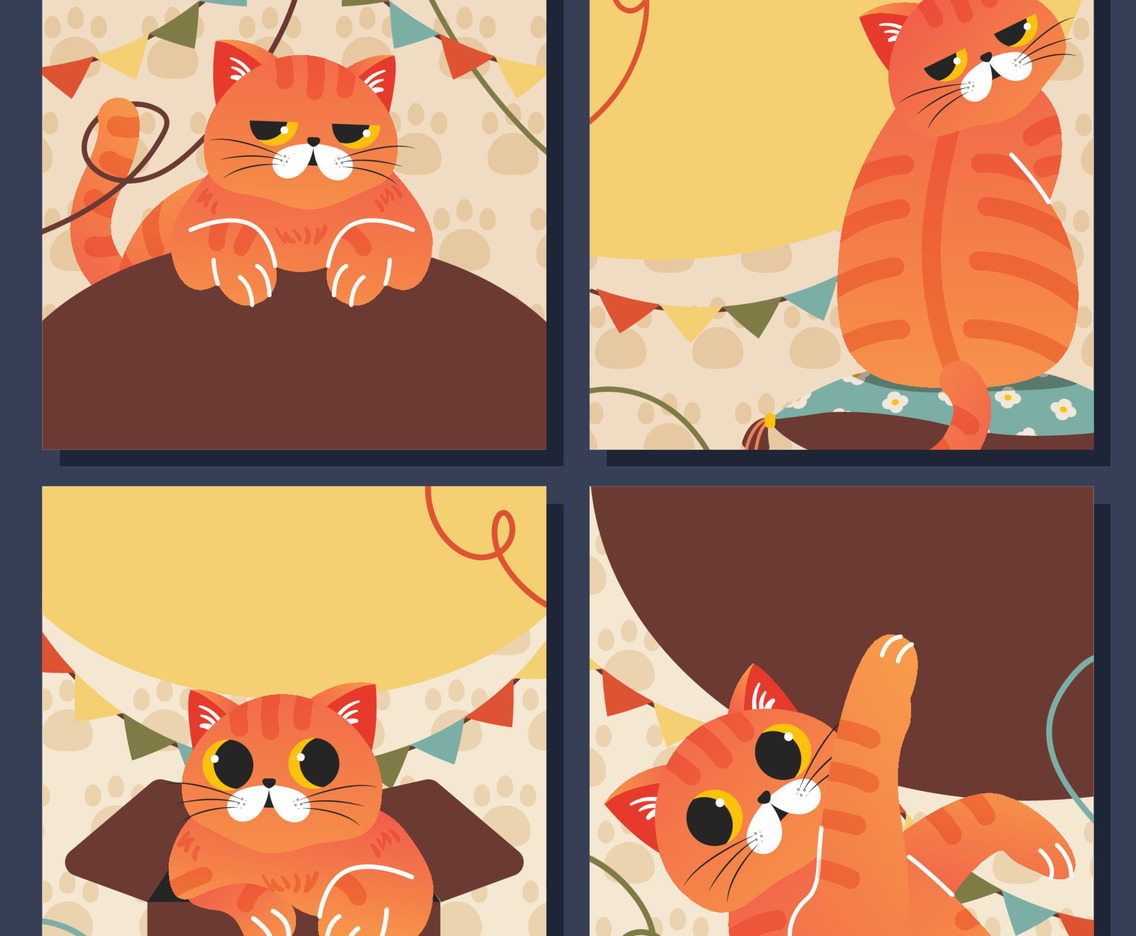 Orange Tabby Cat Social Media Post Template