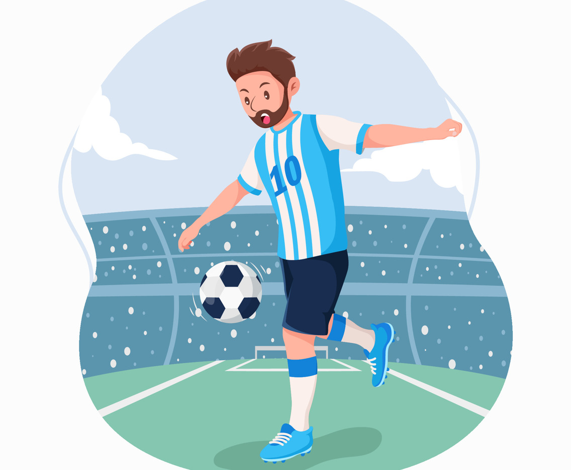 Player Football in Action Concept