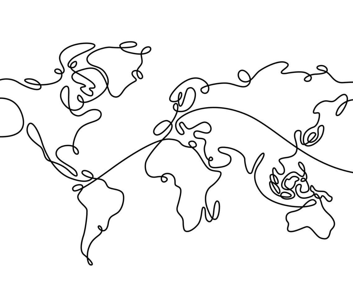 One Stroke Line World Map