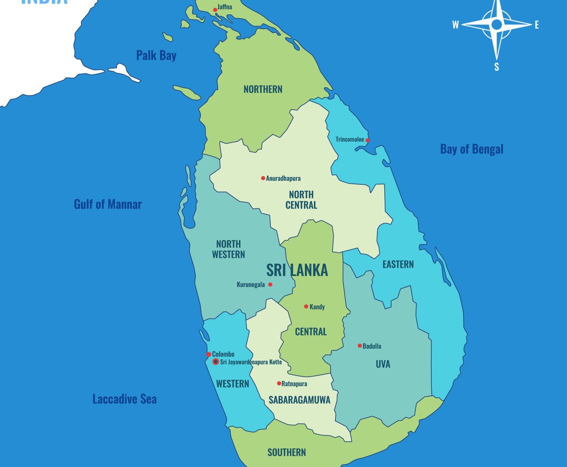 Country Map of Sri Lanka