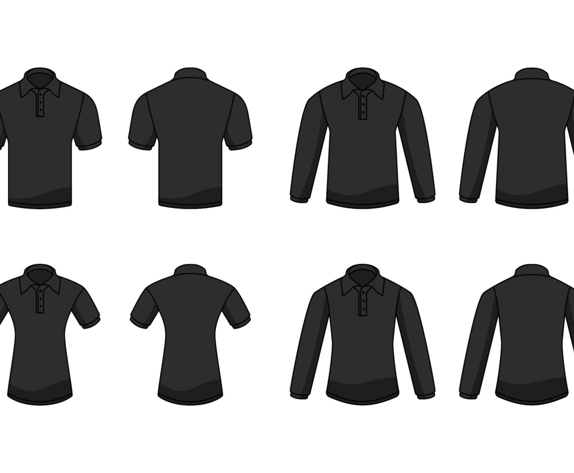 Outlined Black Polo Mockup