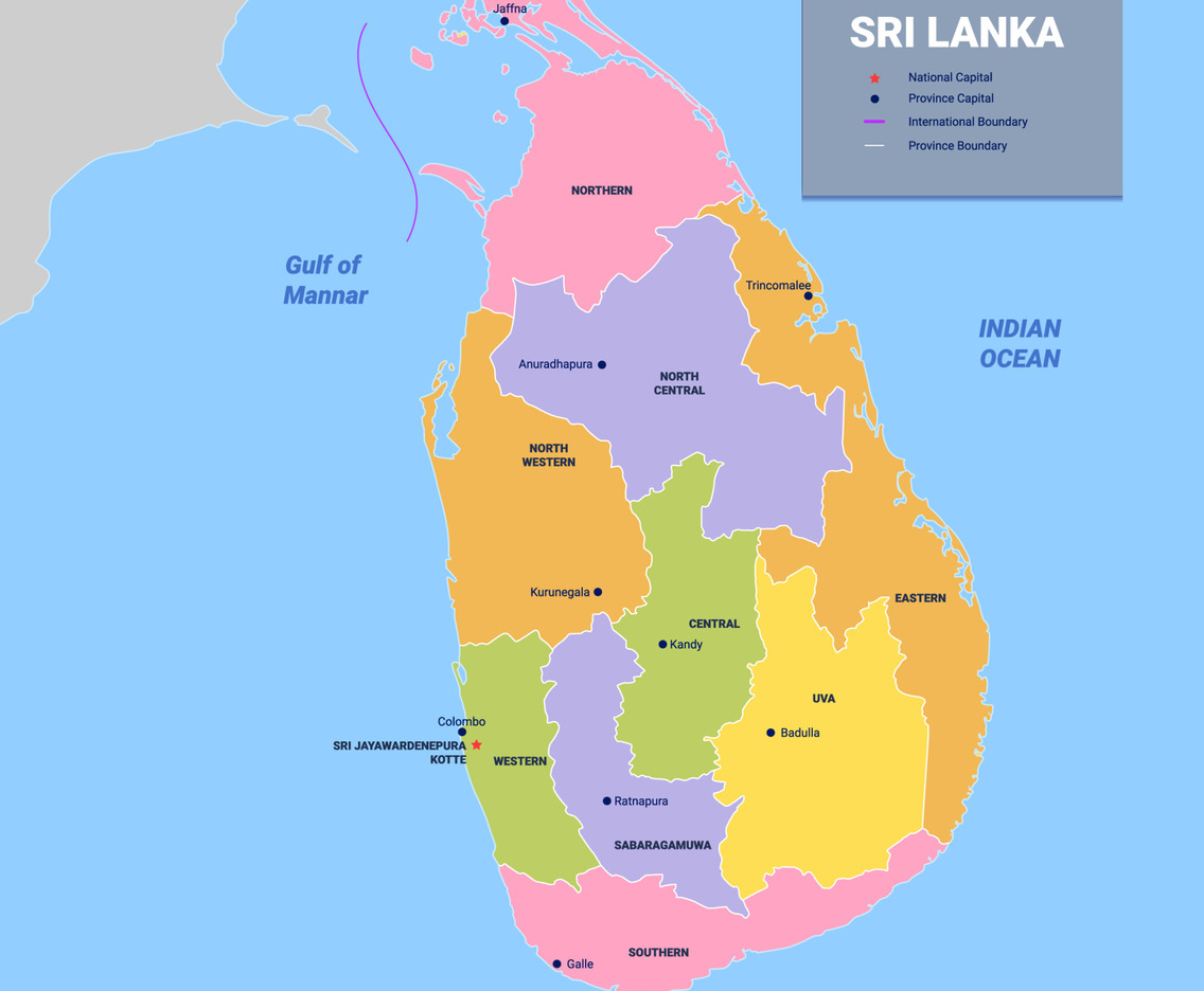 Country Map of Sri Lanka