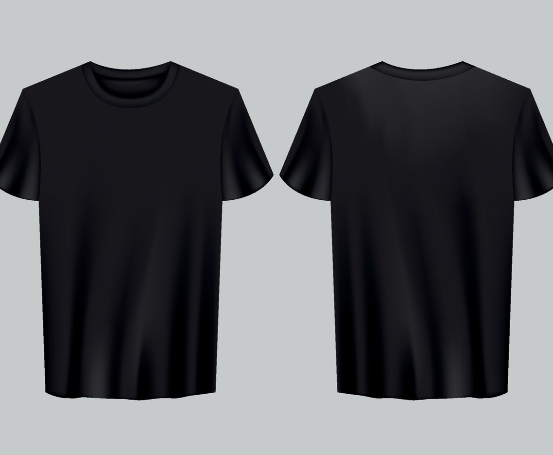 3D T-Shirt Black Mock Up Set