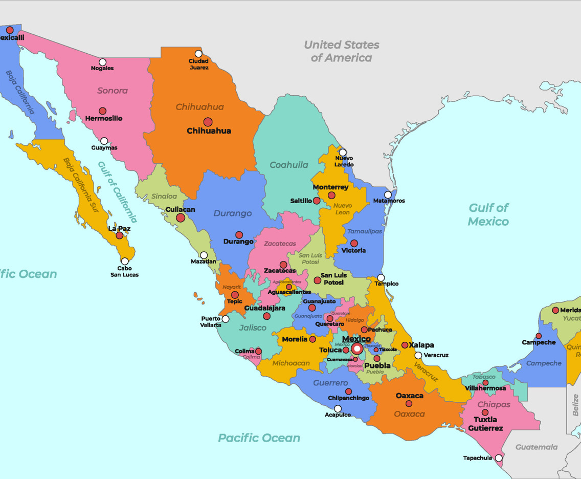 Detailed Mexico Country Map