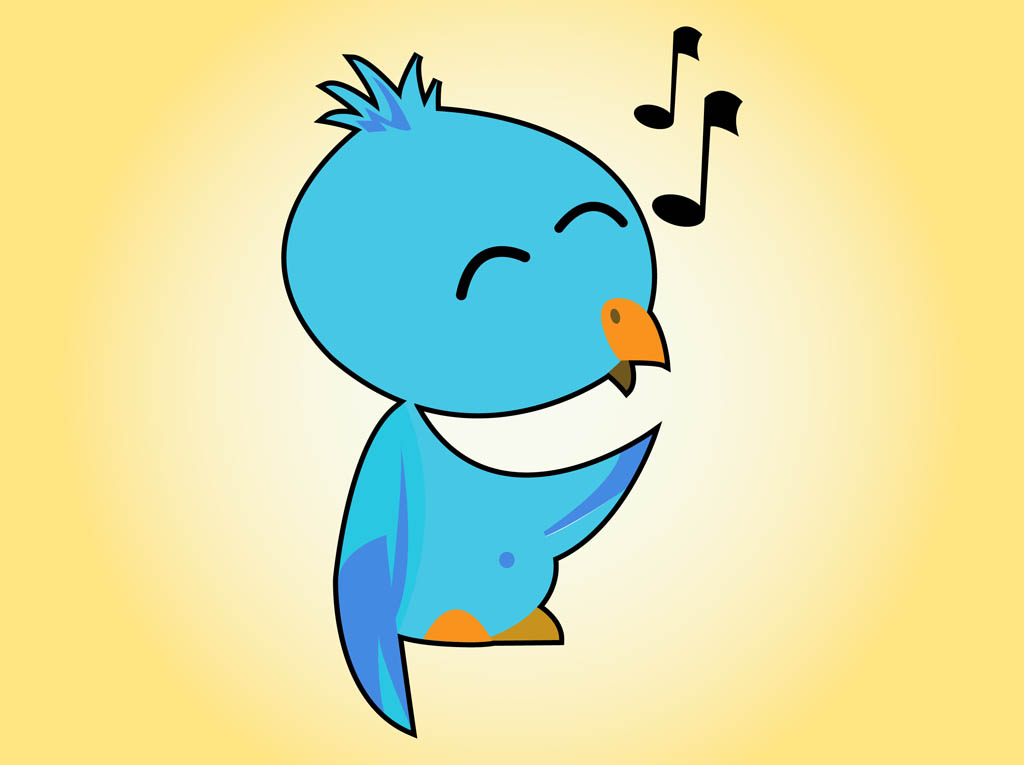 Cute Singing Bird Vector Art & Graphics | freevector.com