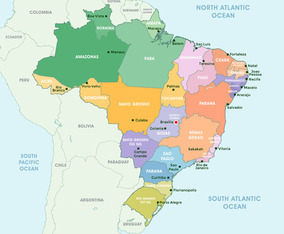 Brazil Detailed Country Map Template