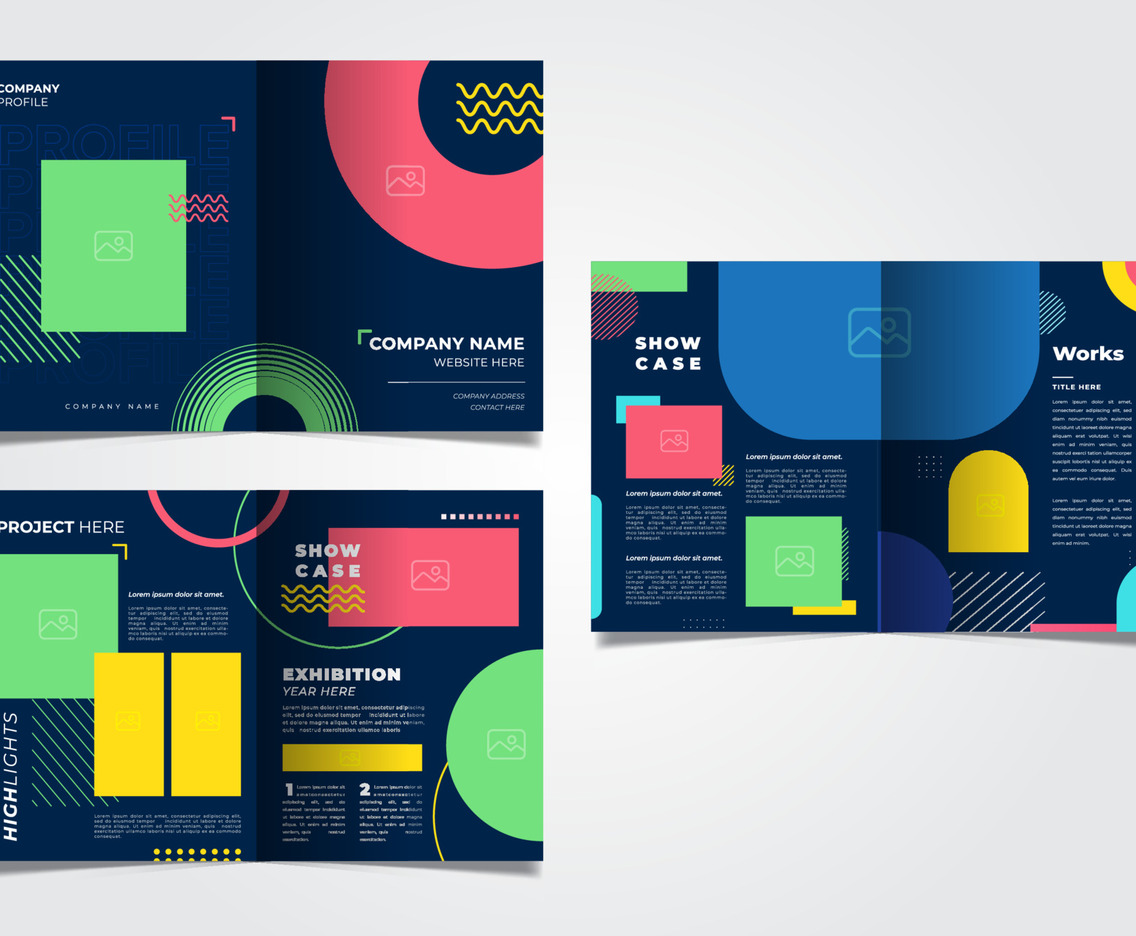 Colorful Creative A4 Print Size Bifold Brochure Corporate Business