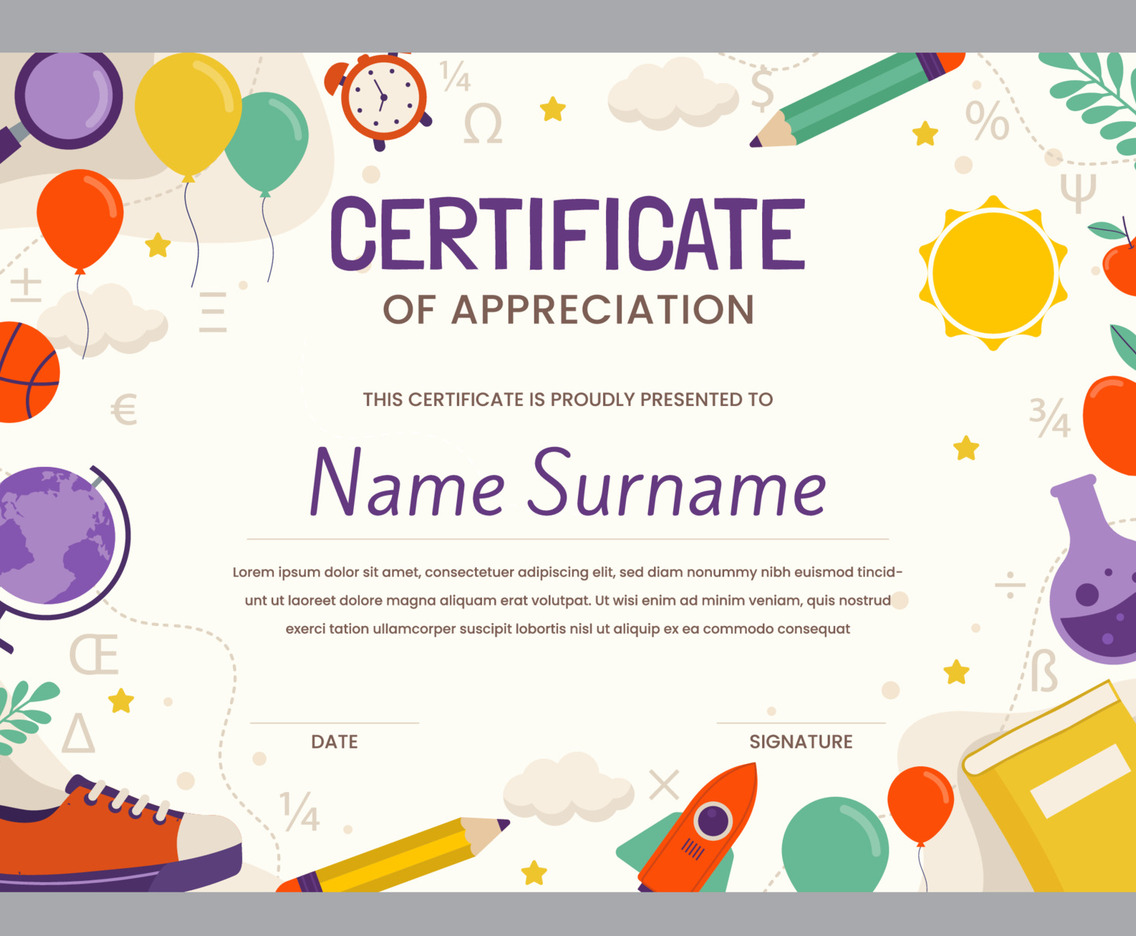 Fun Children Certificate Concept