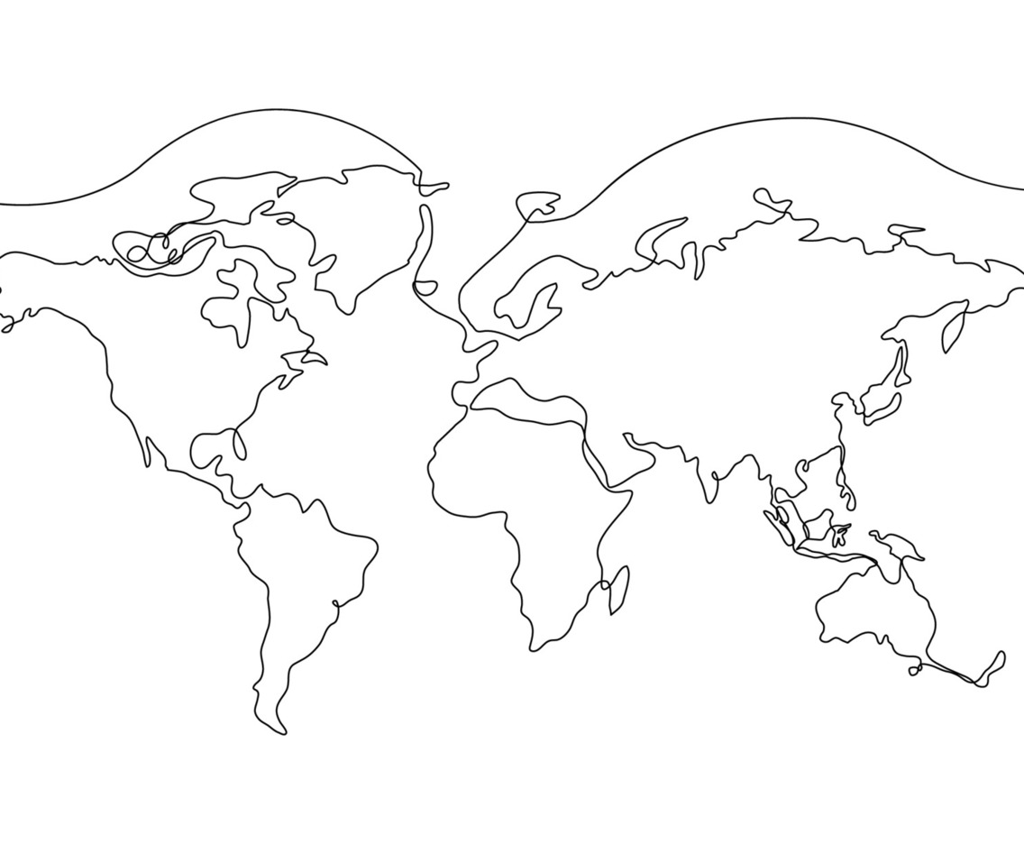 One Stroke Art World Map