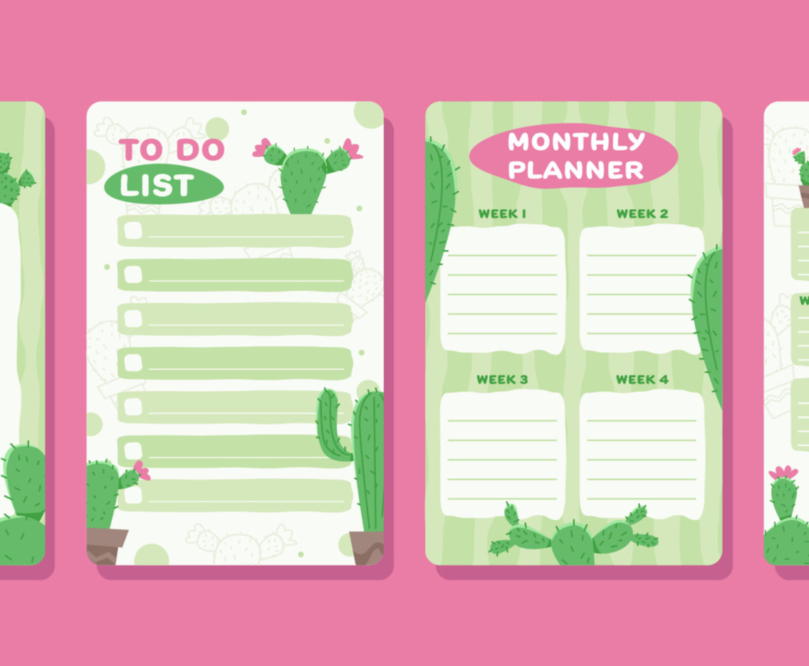 Cute Cactus Journal Template