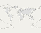 Abstract Line Art World Map Concept