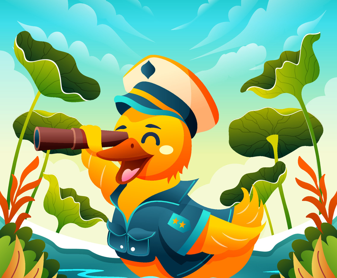Duck Wearing Sailor Costume
