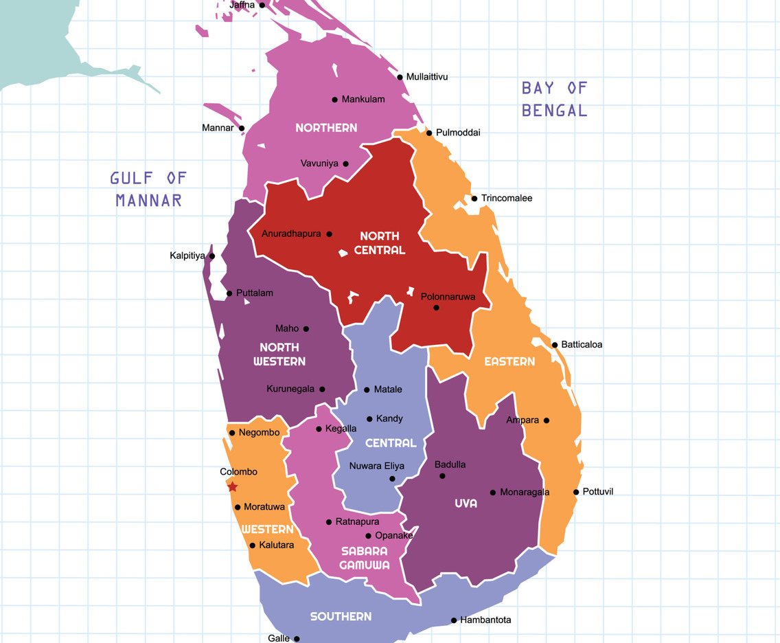 Country Map of Sri Lanka