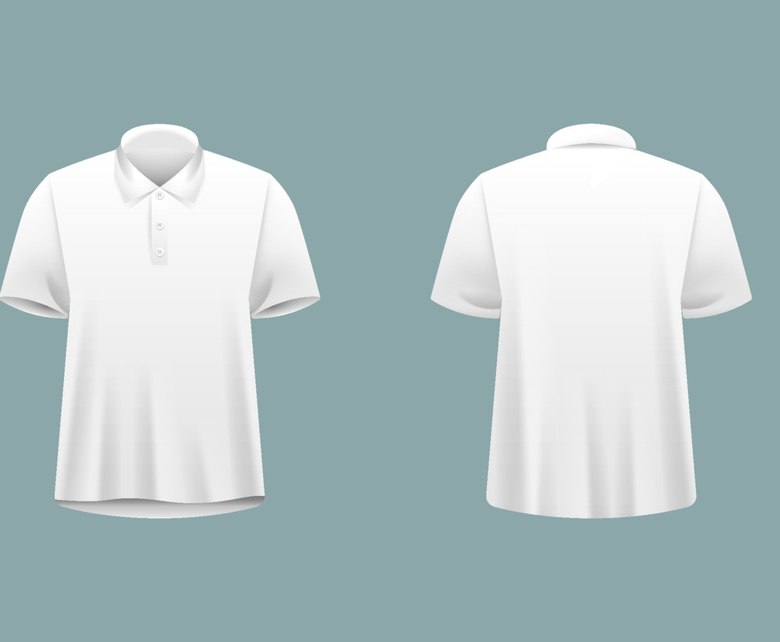 Realistic White Polo T-Shirt Mock Up