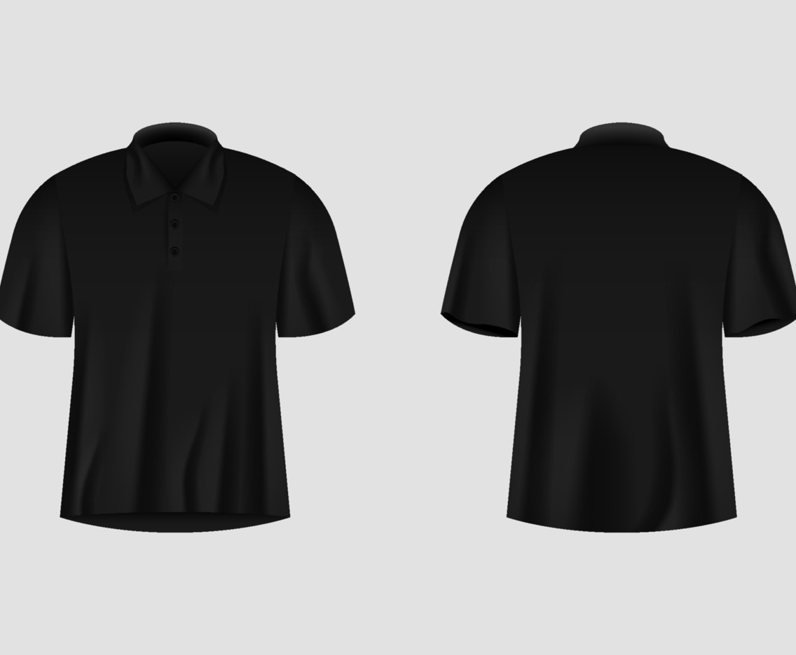 Realistic Black Polo T-Shirt Mock Up