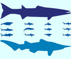 Sea Animals Silhouettes Vectors