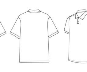 White Outline Polo Shirt Mockup