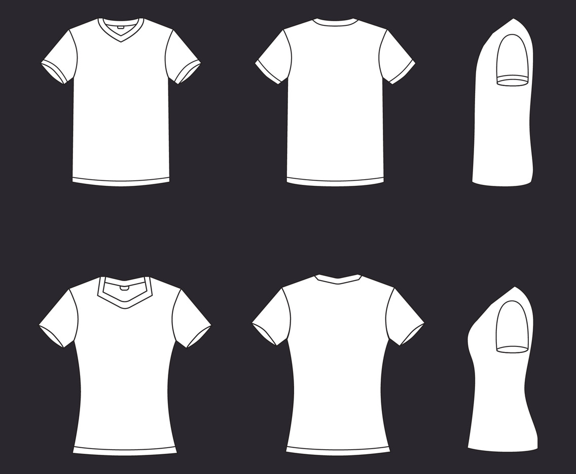 White T-Shirt Outline Set