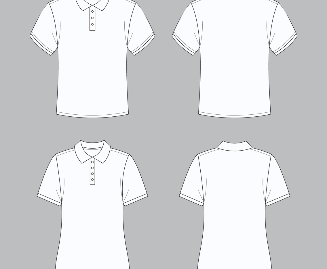 Polo White T-shirt Outline Mock Up