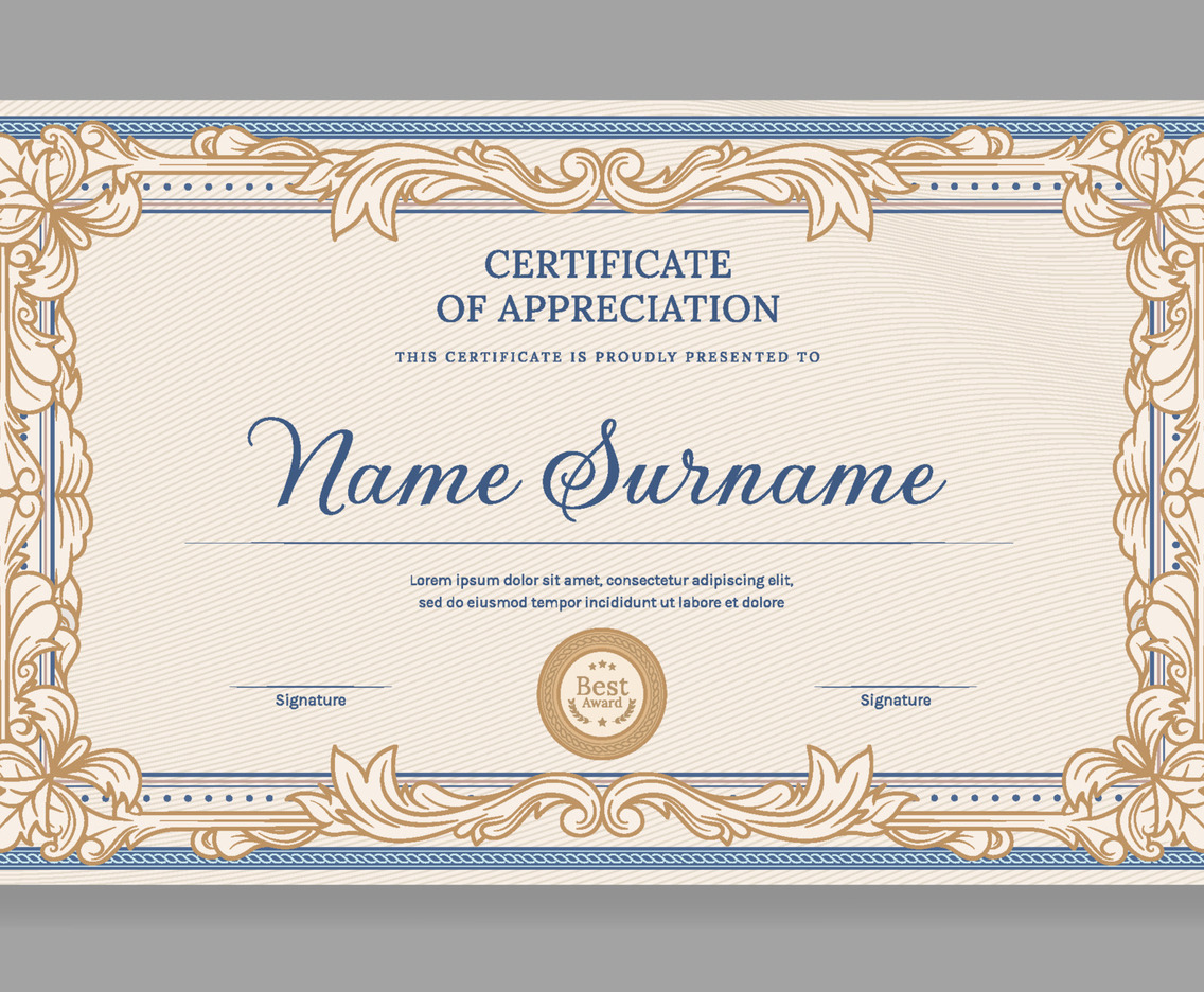 Beautiful Victorian Illustrative Certificate Background
