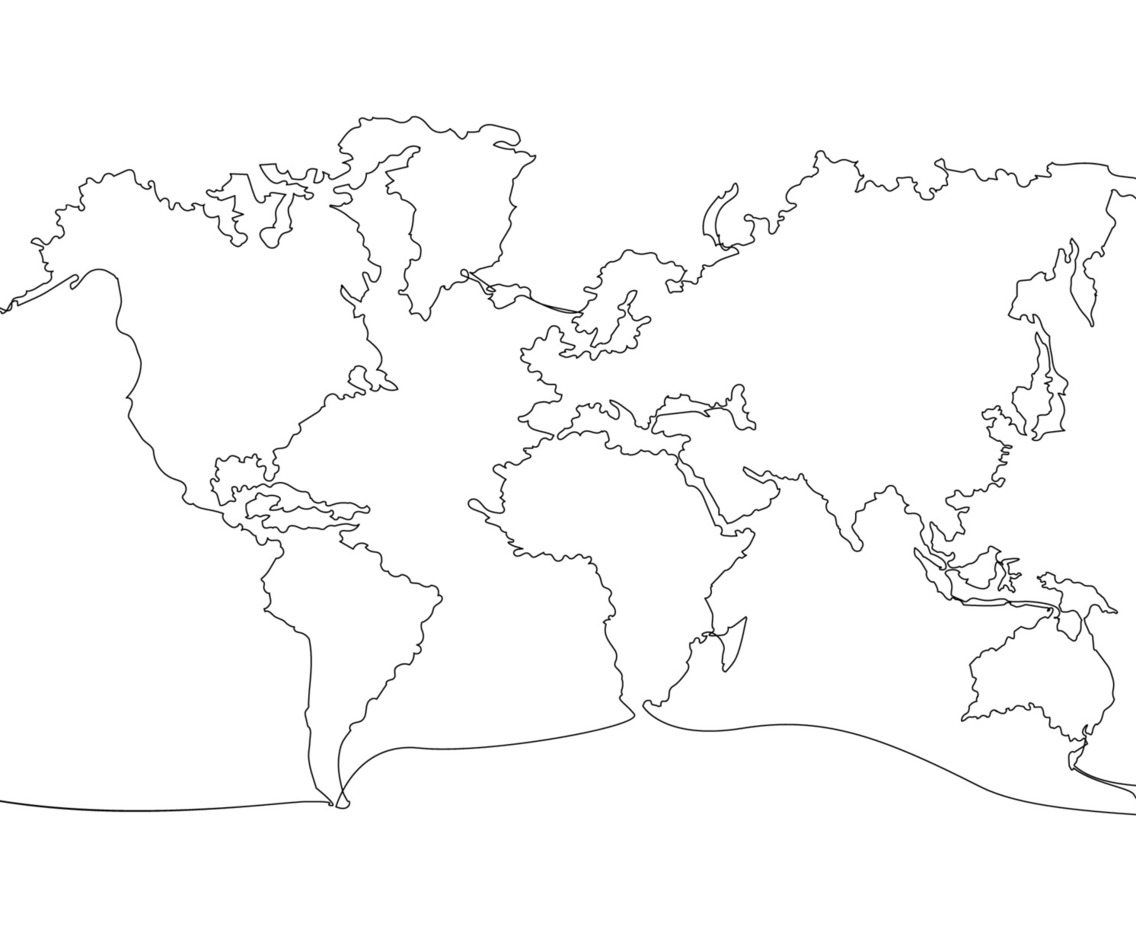 One Stroke Art World Map