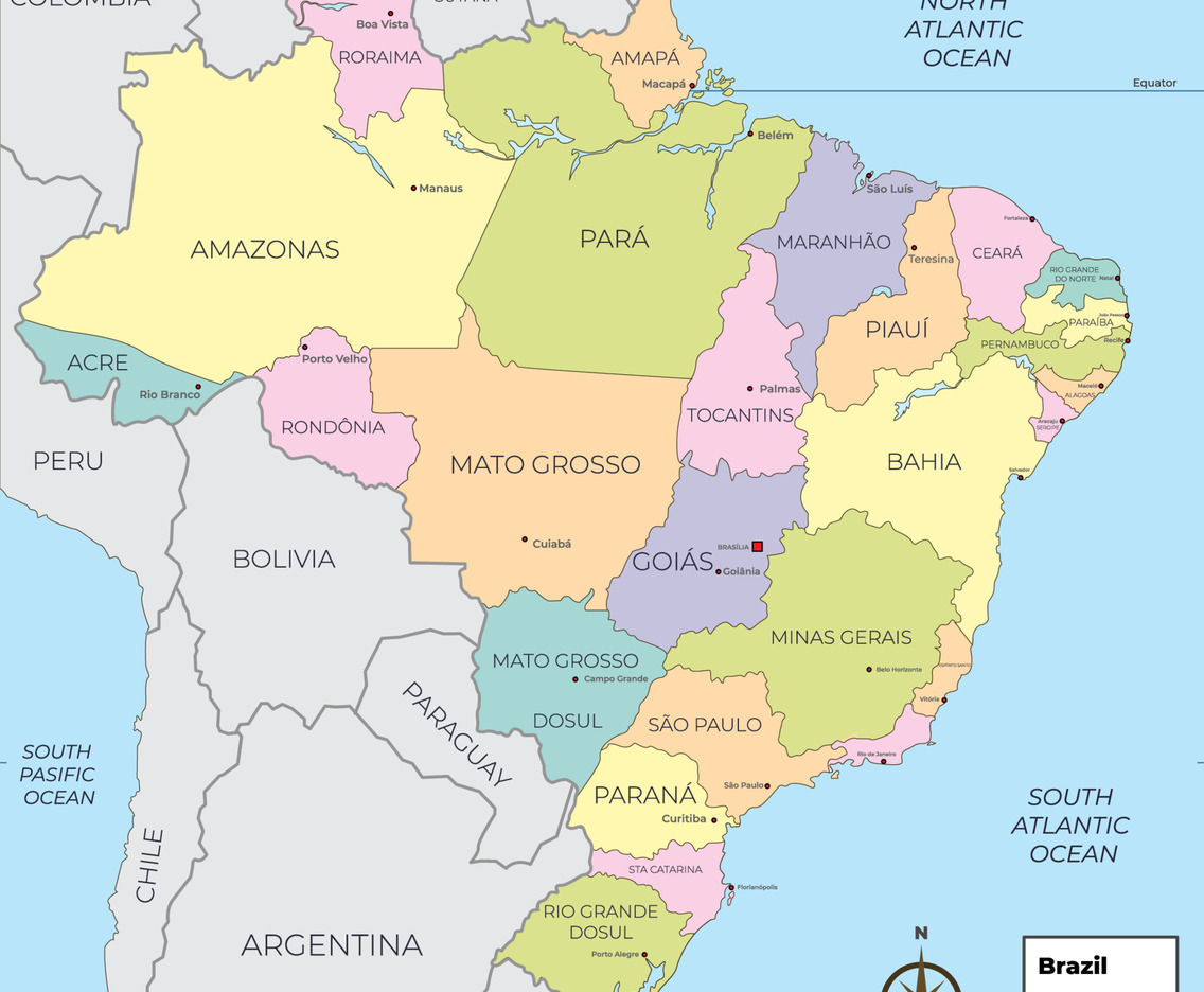 Doodle Infographic Brazil Map