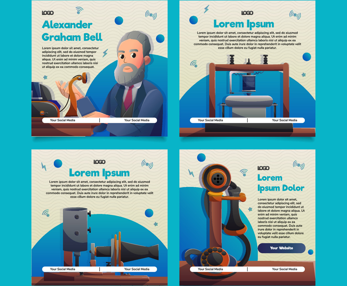 Social Media Posts With Scientist Theme