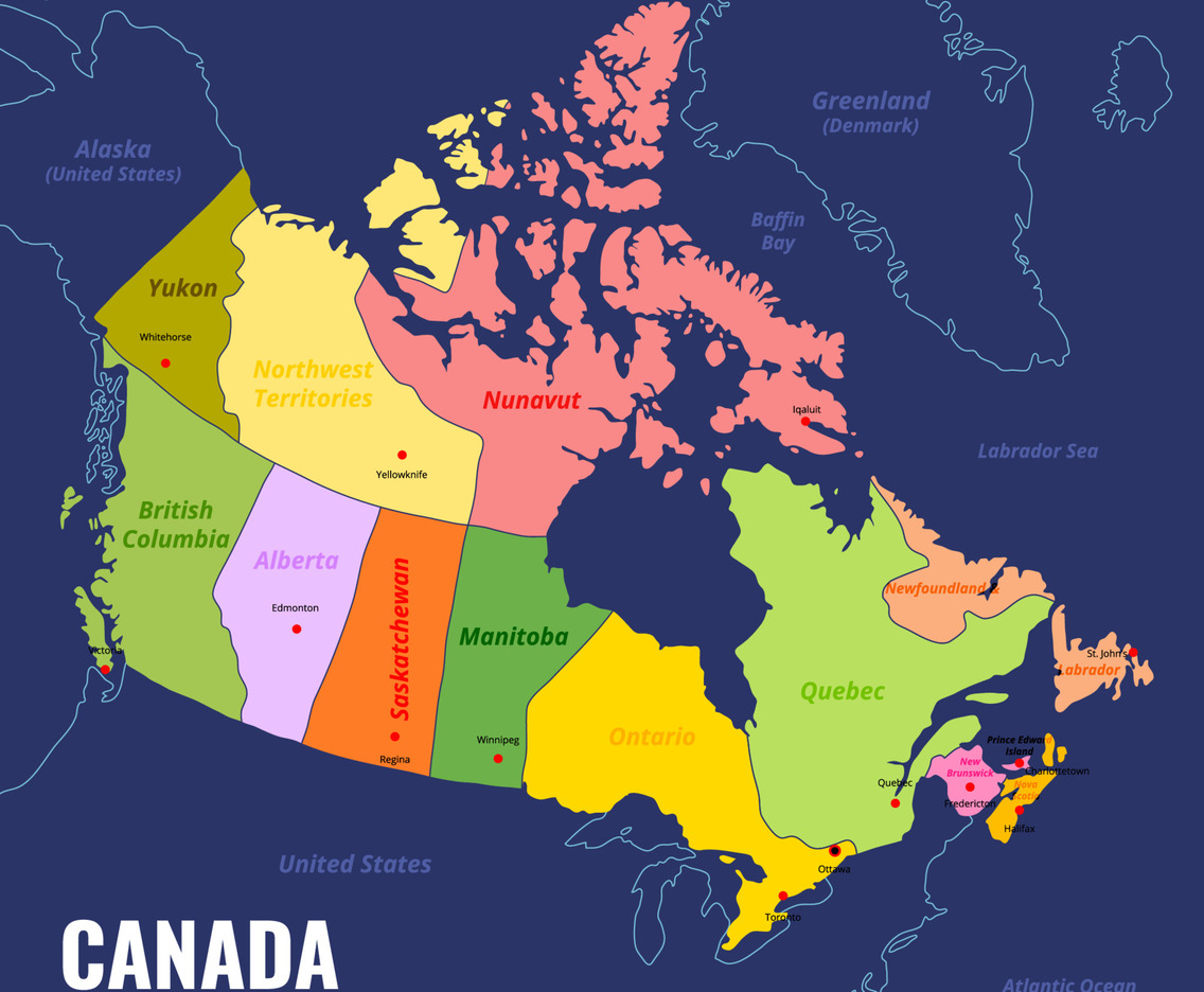 Flat Canada Map