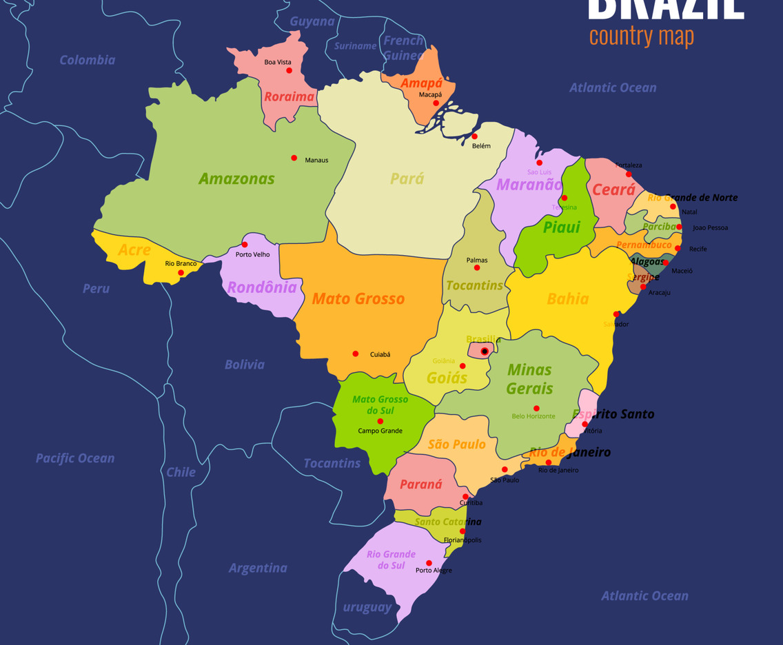 Flat Brazil Map