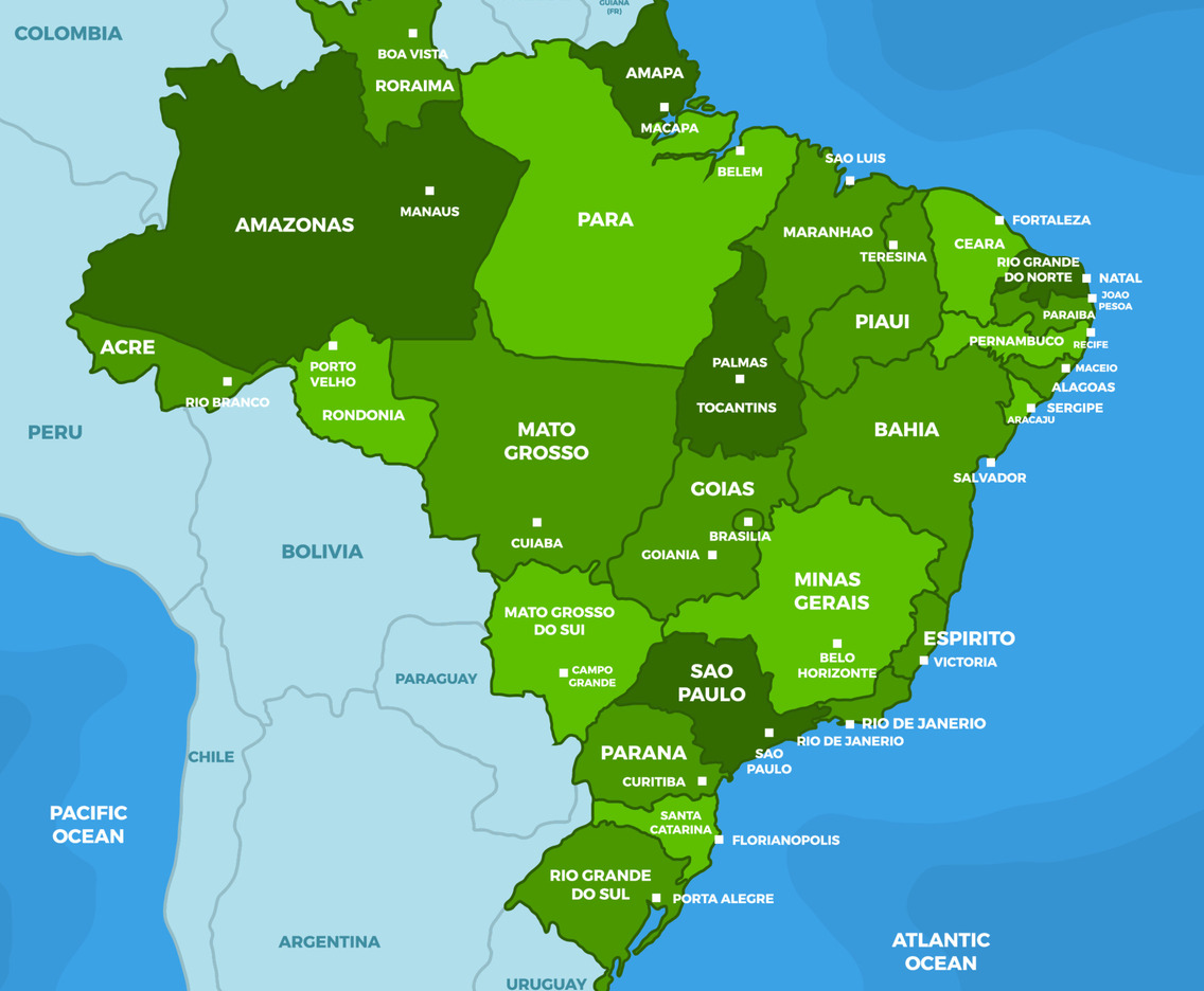 Country Map of Brazil