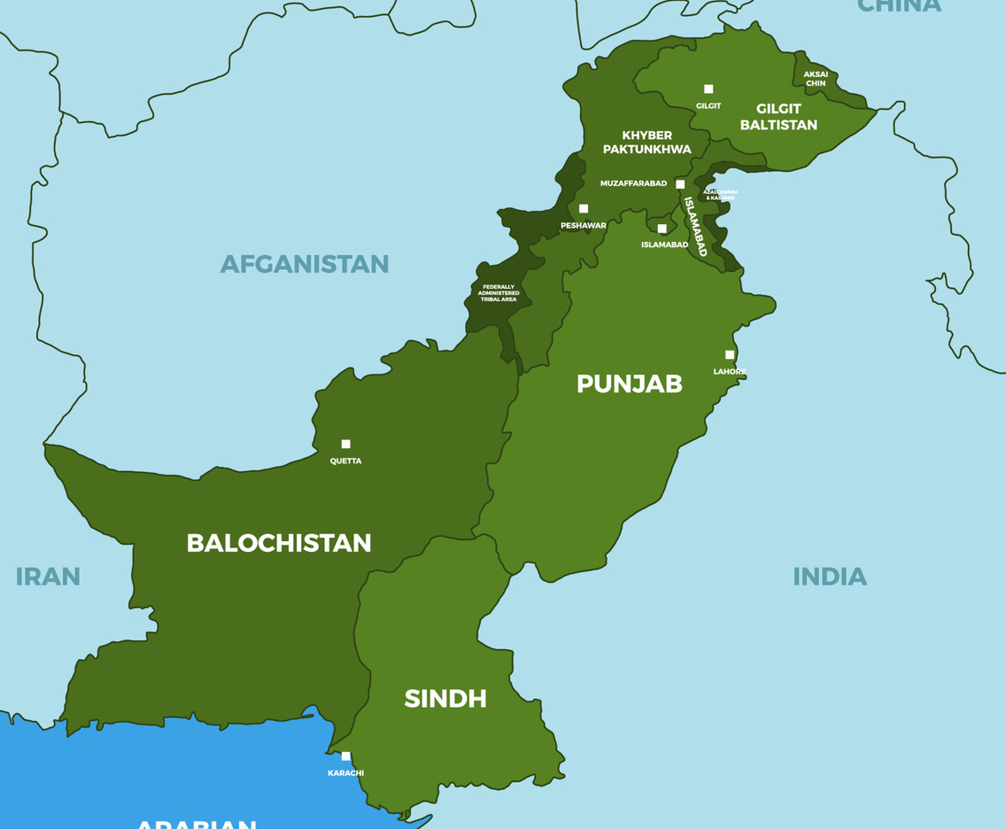 Country Map of Pakistan
