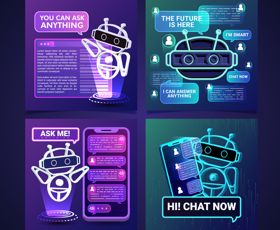 Social Media Post Template Modern Futuristic Chat Bot