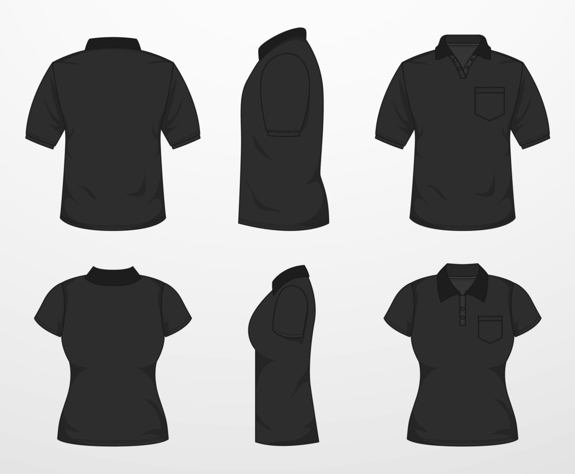 Polo Shirt in Black Color Template