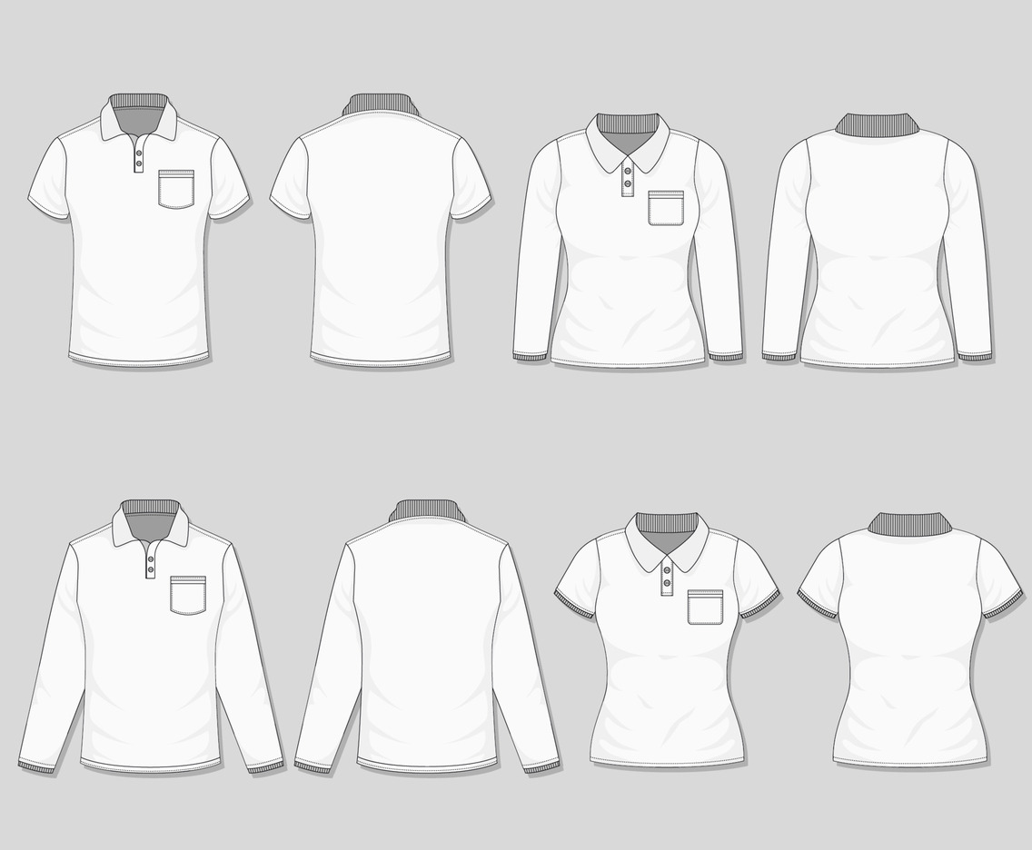 Polo Shirt in White Color Template